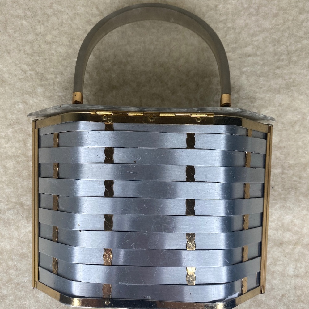 VINTAGE: Lucite Basketweave Bag